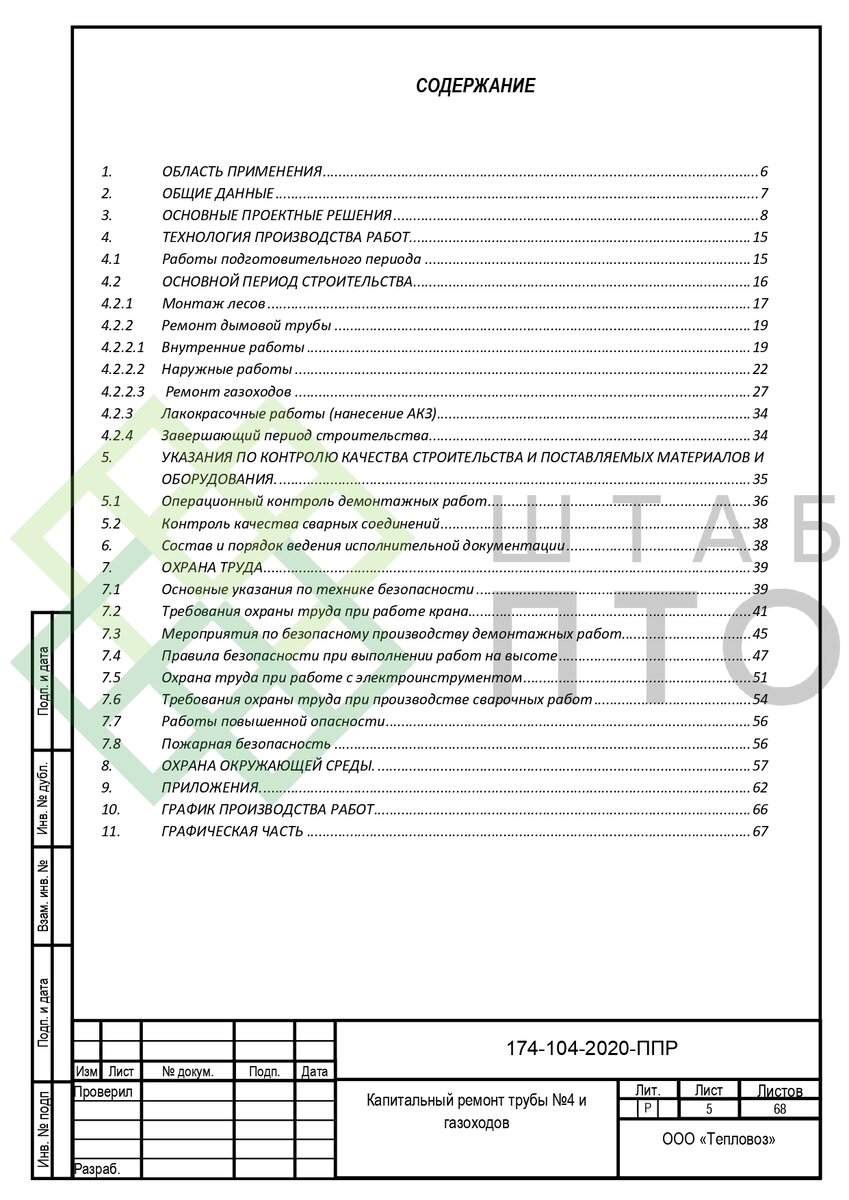 ППР на капитальный ремонт трубы и газоходов в г. Казань. Пример работы ...