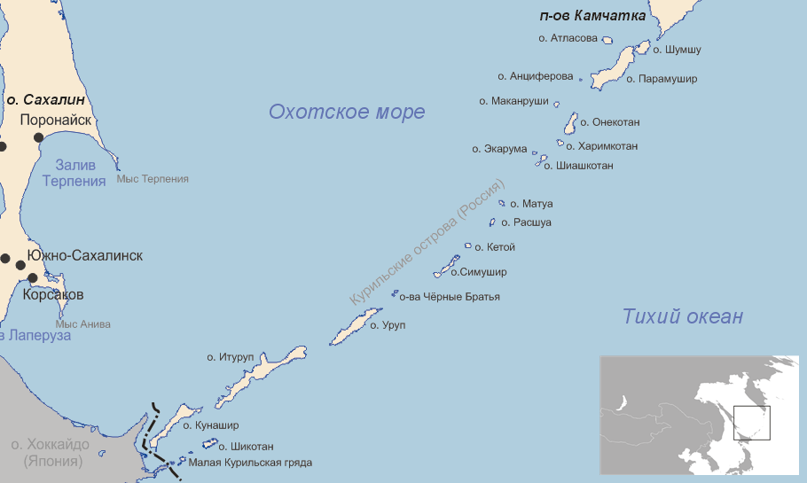 Архипелаг Курильских островов