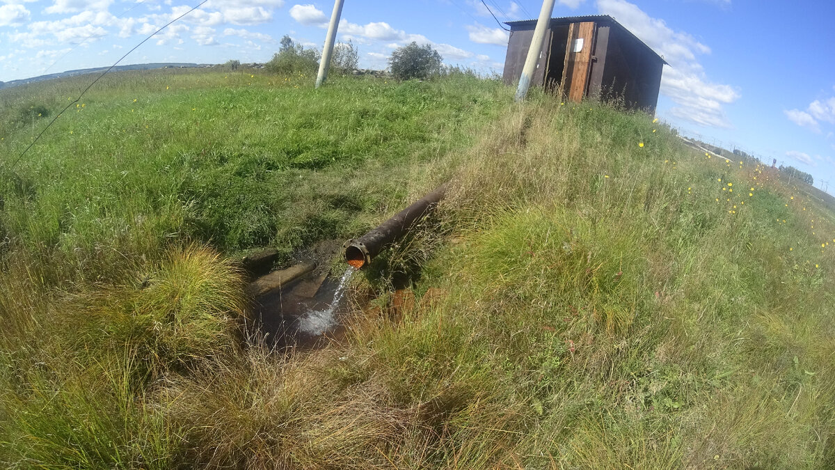 Сброс воды из скважины при ОФР.