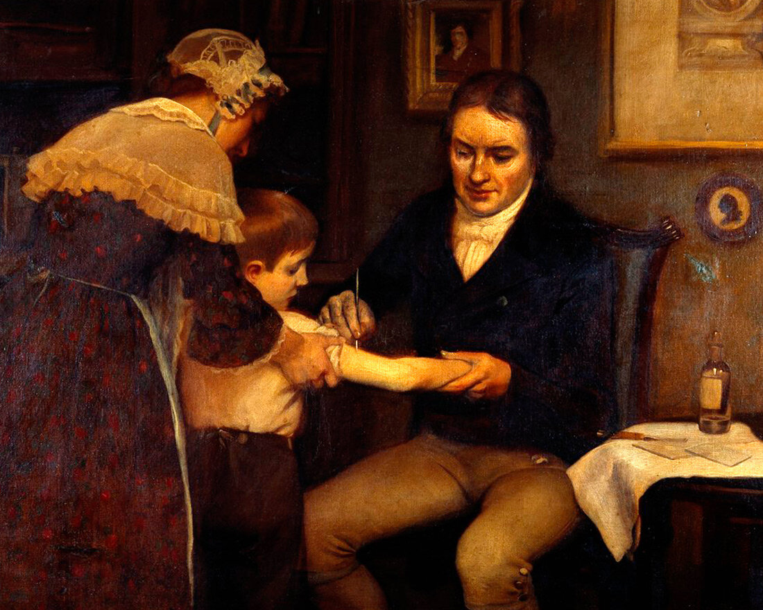 1 Доктор Дженнер проводит свою первую вакцинацию ребенку