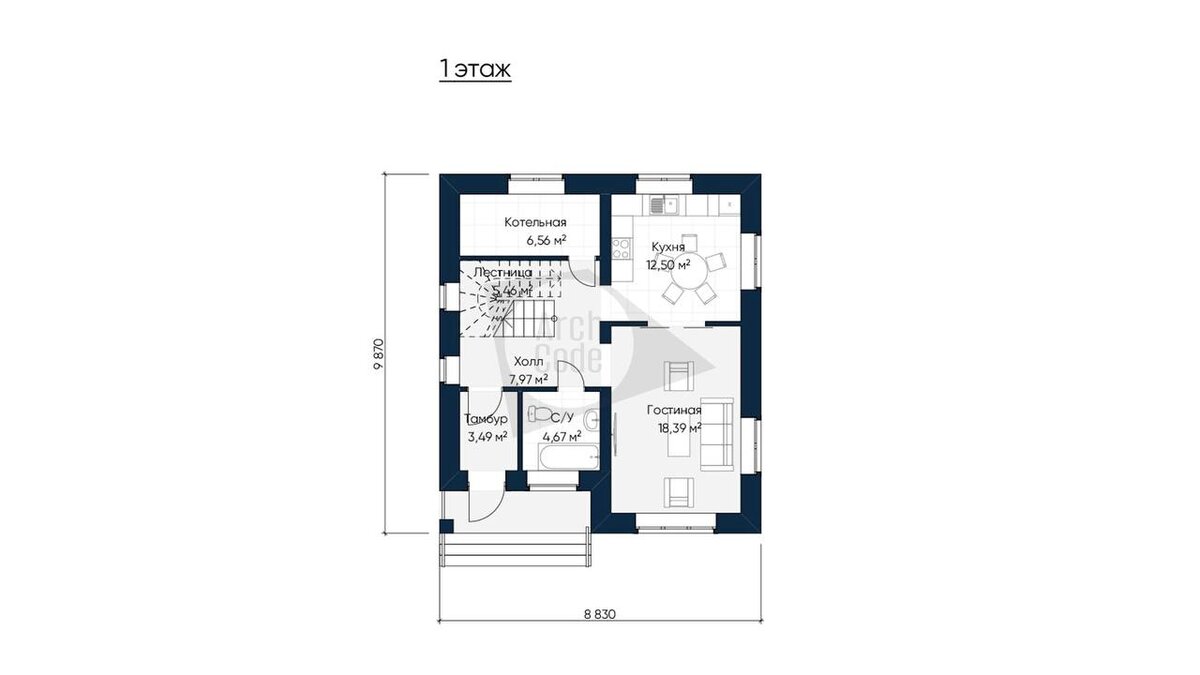 Проект небольшого двухэтажного дома с тремя спальными | ArchCode |  Проектирование домов | Дзен