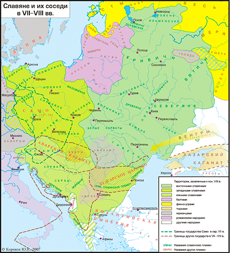 Карта расселения славян