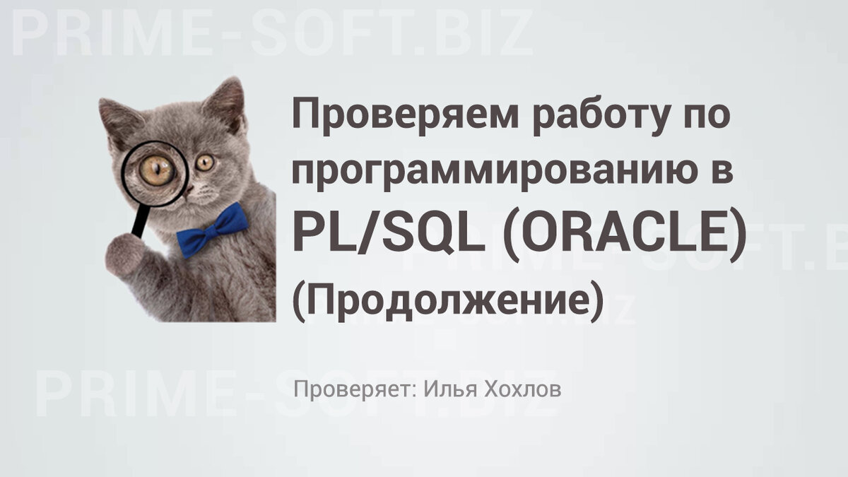 Проверяем работу ученика курса программирования в PL/SQL (ORACLE) -  продолжение | Илья Хохлов | Дзен