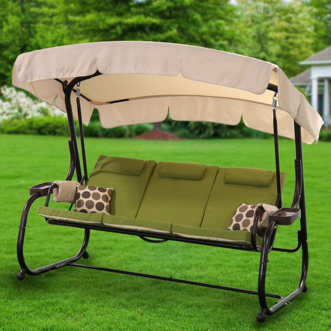 Качели садовые 3х-местные, которые раскладываются в кровать