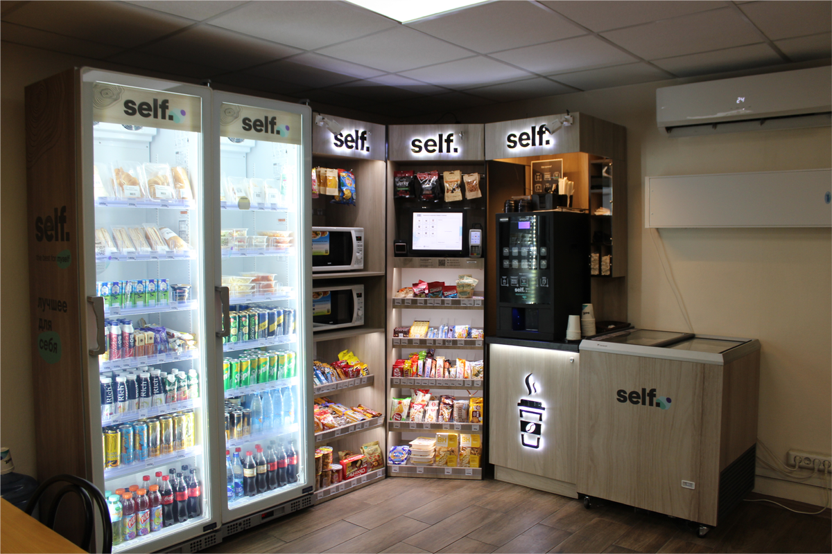 Микромаркет можно вписать на любую площадь и, даже, установить его в удобный угол