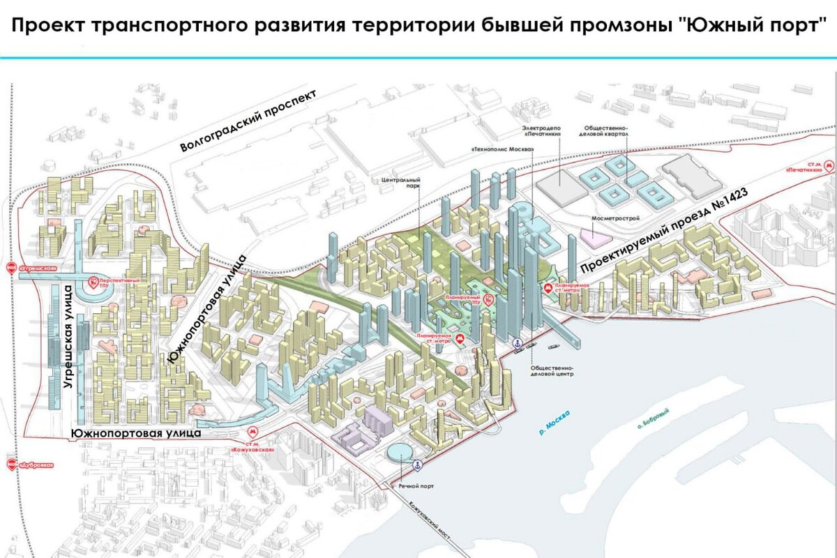 План застройки южного порта в москве