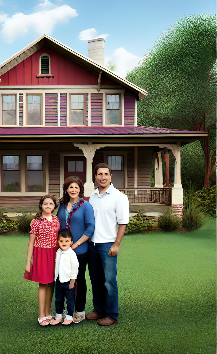 Смиты и их дом (нейросеть https://dream.ai/create)