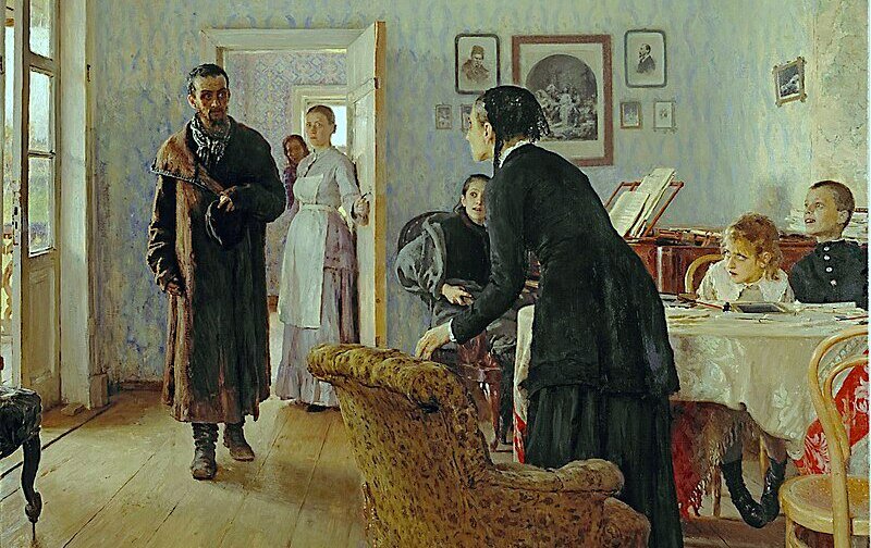 Фрагмент картины И. Репина «Не ждали». Кстати, музей-усадьба художника тоже называется «Пенаты»