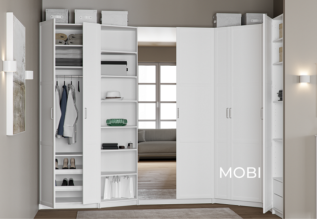 Модульные шкафы MOBI в прихожую, спальню, комнату