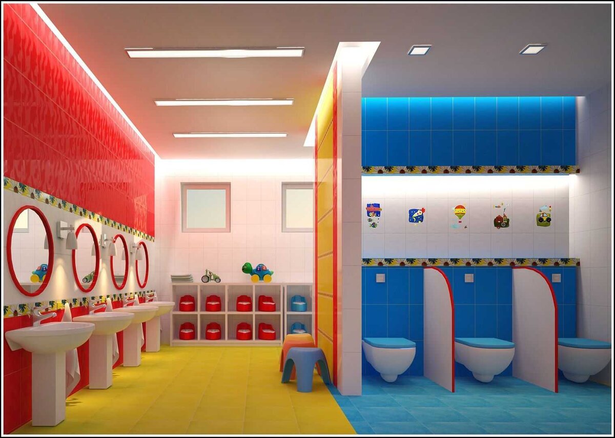 Наклейки для оформления групповой раздевалки и туалетной комнаты в детском саду