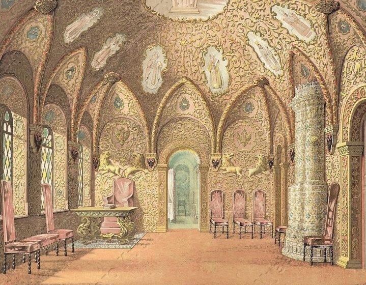 Шадурский, «Интерьер Теремного дворца», Россия, Ф. Дрегер и Ко, середина XIX века