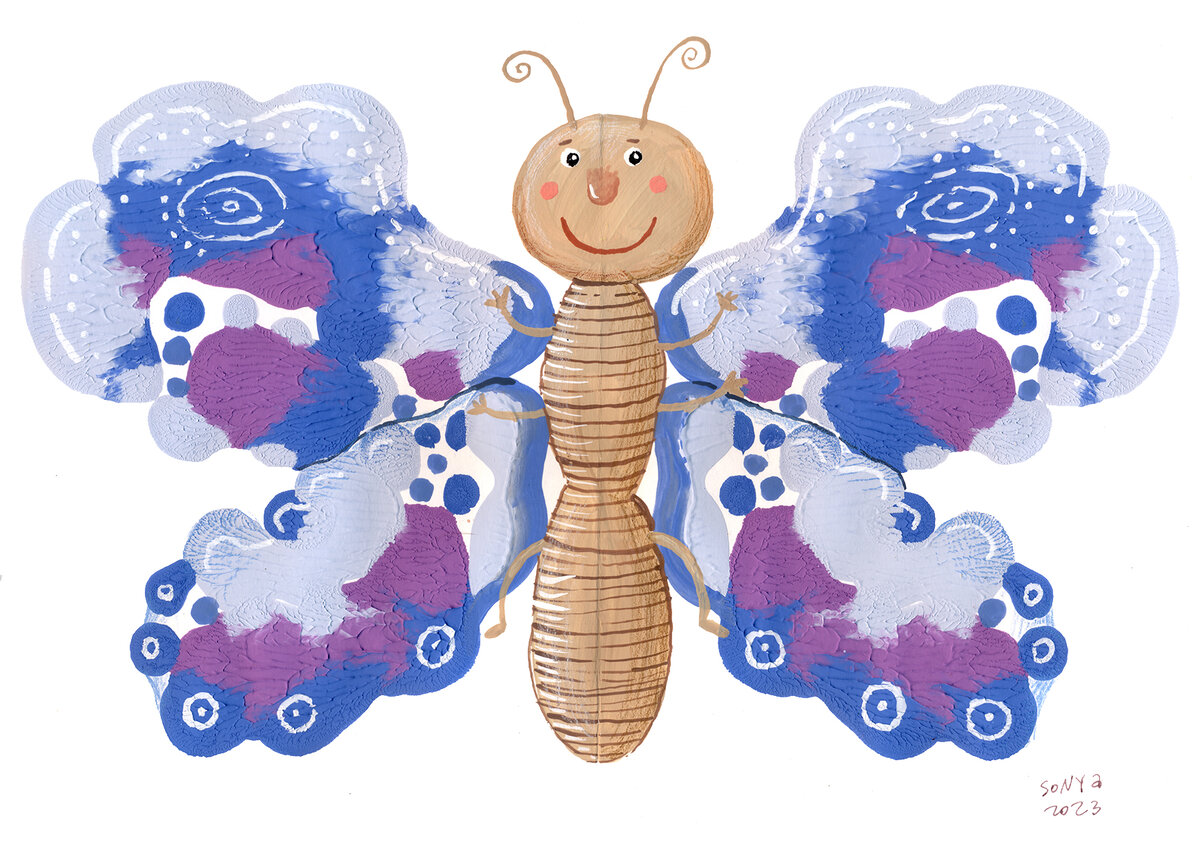 Бумага, гуашь, смешанная техника, А4