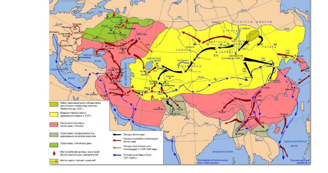 Фото: карта Монгольской империи