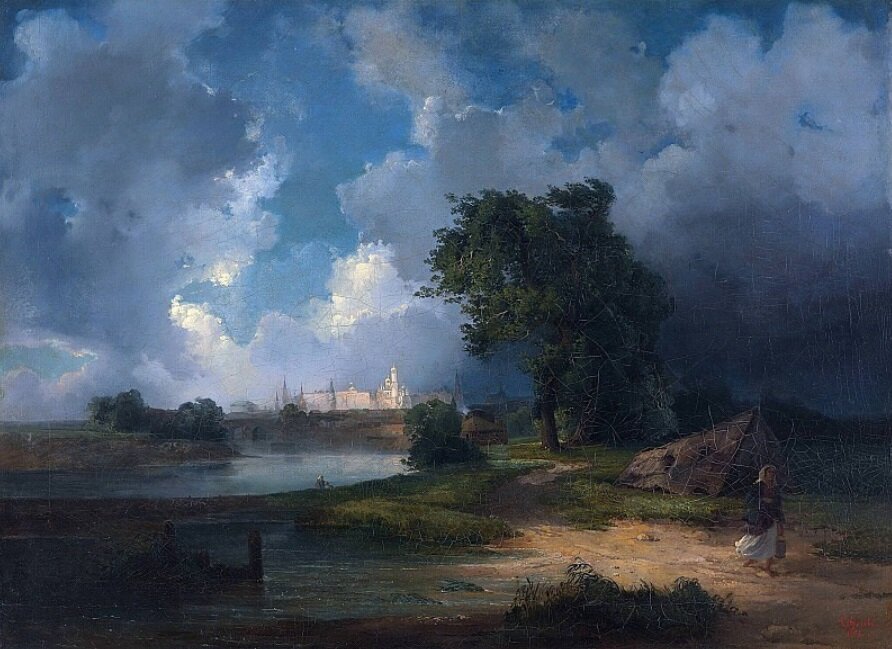 "Вид на Кремль в ненастную погоду".