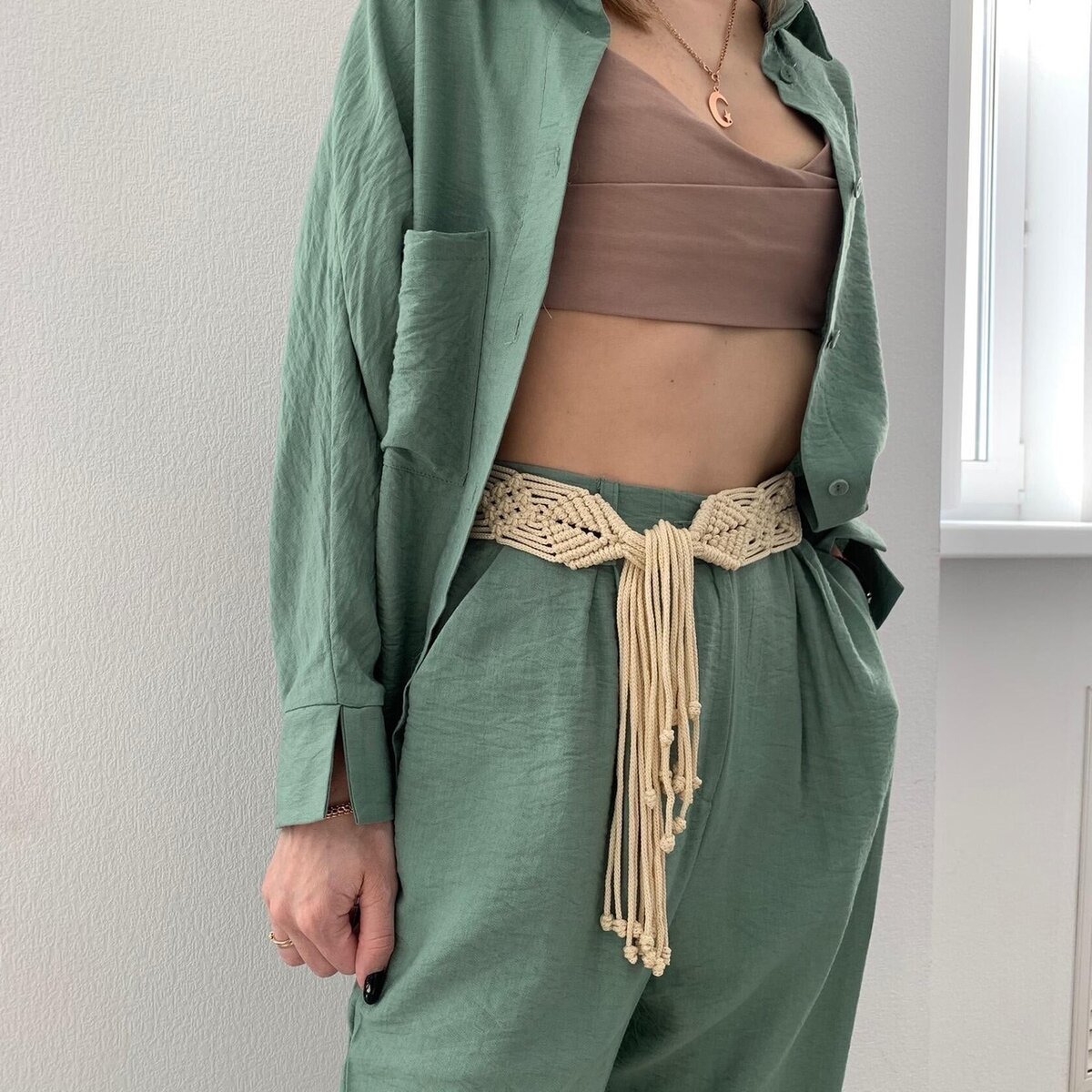 Пояс макраме из полиэфирного шнура