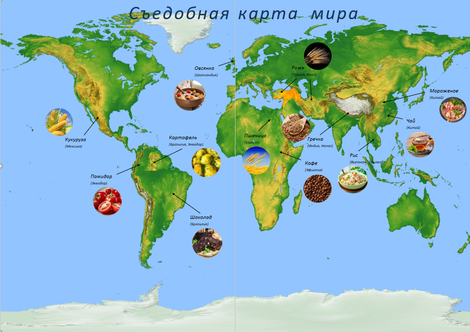 Съедобная карта мира. Автор - Корнеев Д.С.