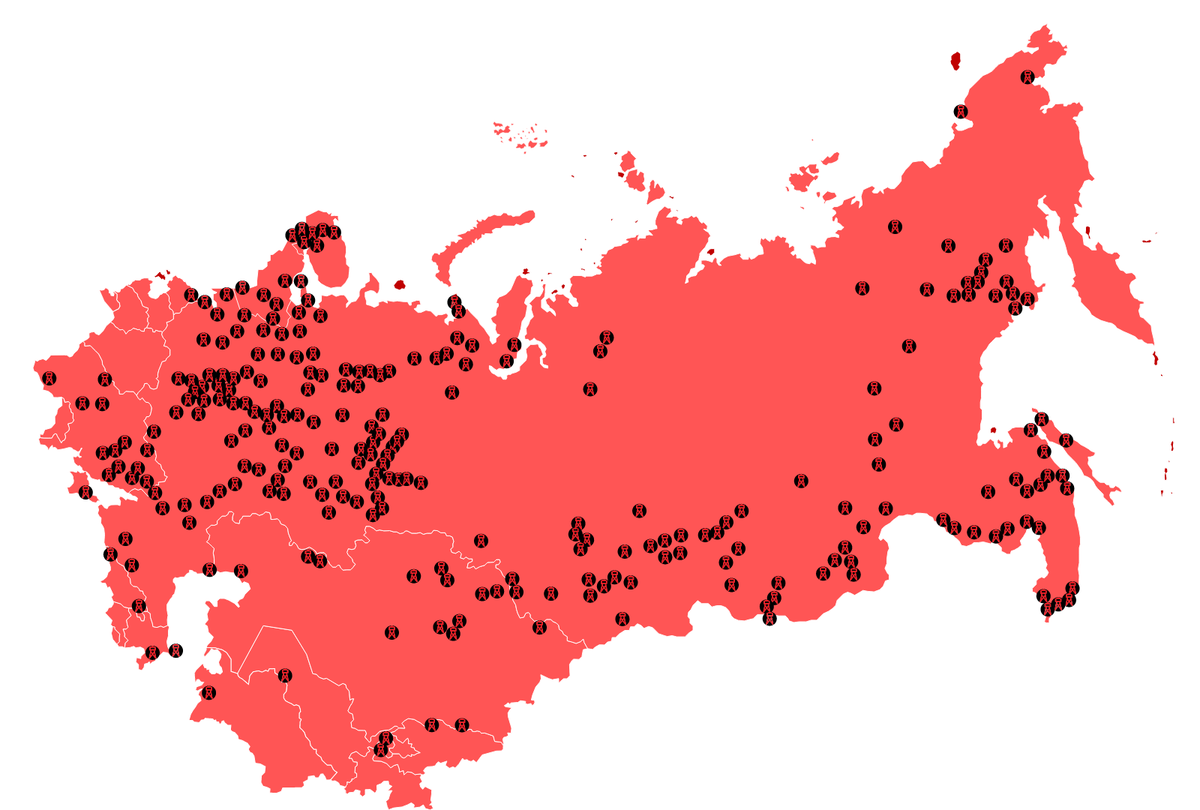 Схема трудовых лагерей в СССР.