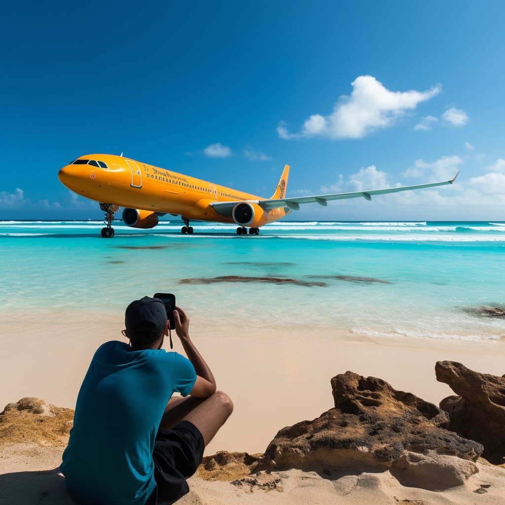 Самолет, пляж