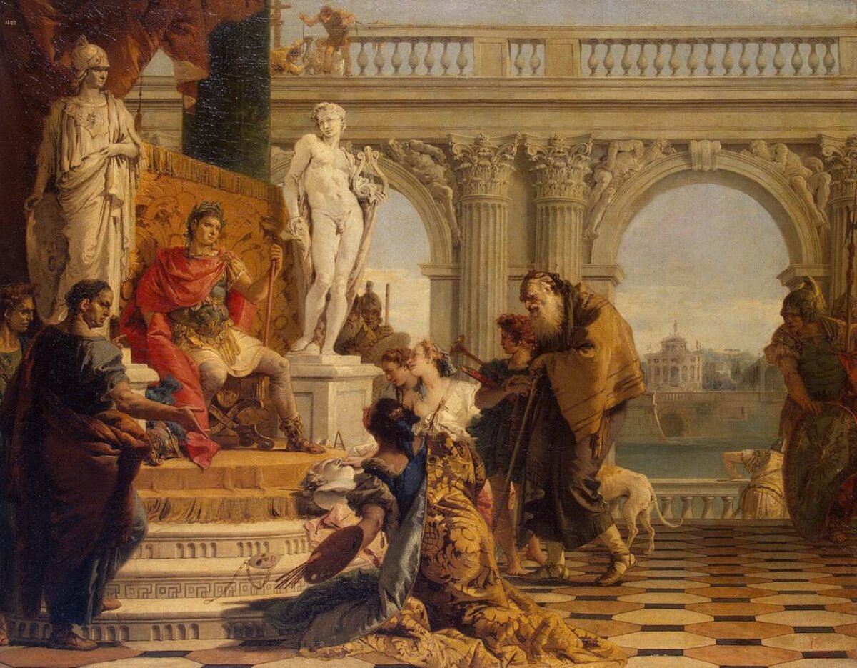 Тьеполо Джованни Баттиста. Меценат представляет императору Августу свободные искусства. 1743