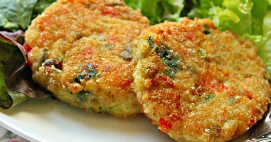 Биточки из цветной капусты с луковой начинкой