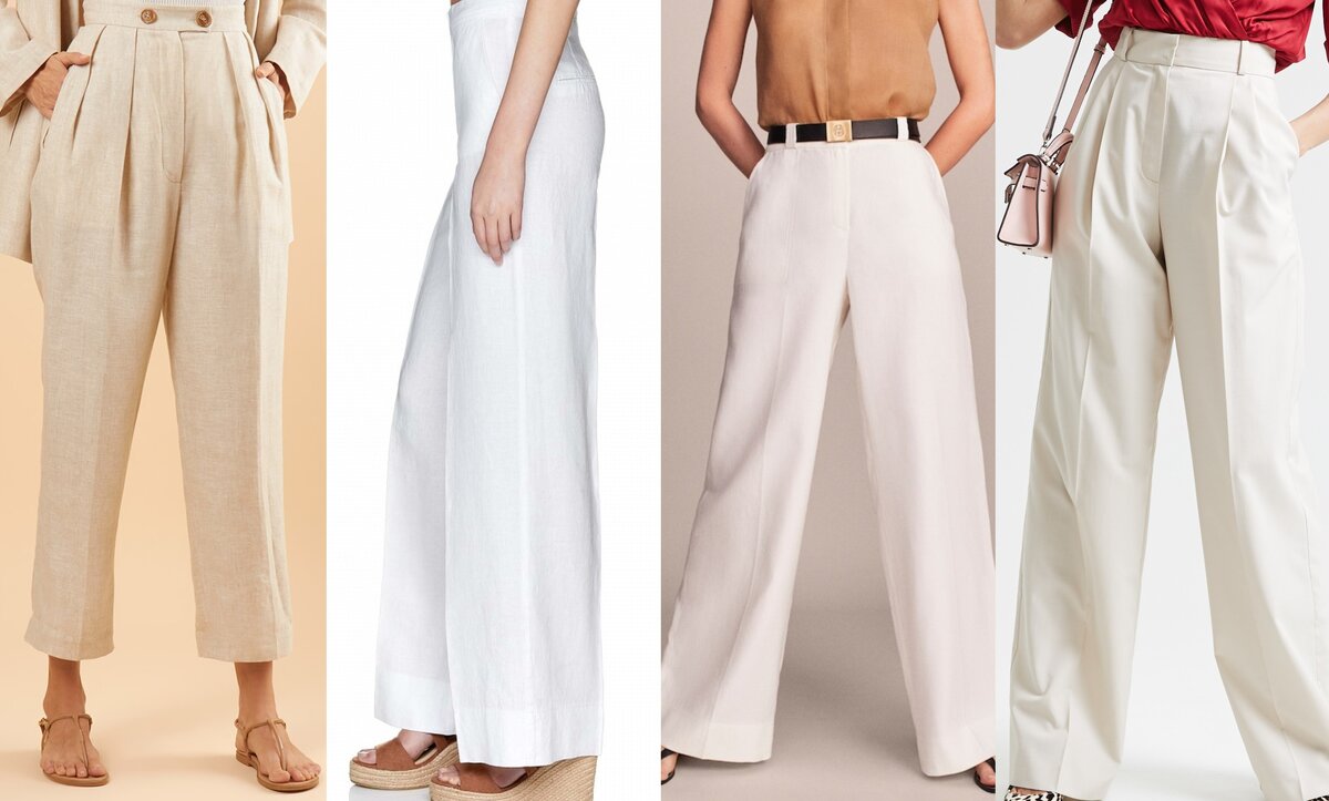 Модели слева направо:                                                                                                                              
12Storeez (Лен) 7980р                                                                                                                                         United Colors of Benetton (Лен) 4999р
Massimo Dutti (Хлопок/Лен) 7490р
I Am Studio (Вискоза/Хлопок/Полиэстер) 8999р 