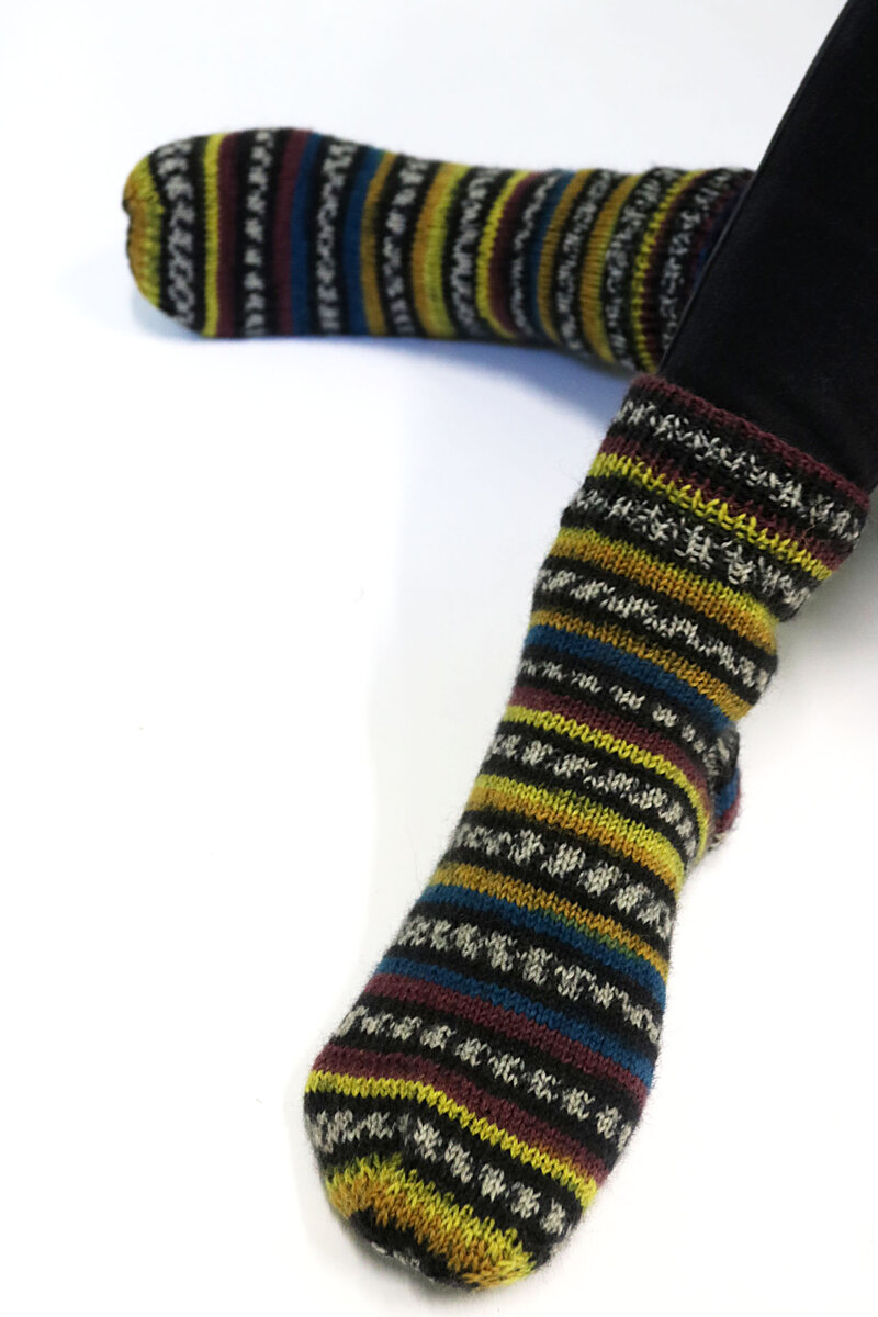 Подпись: носки с жаккардовым узором.