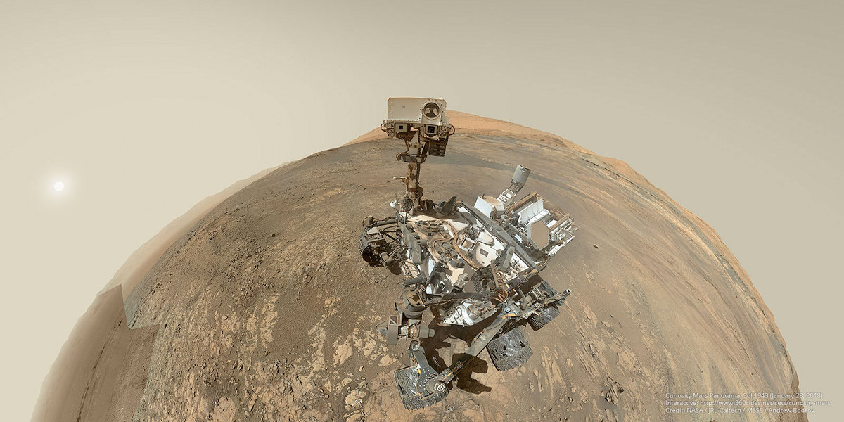 Кьюриосити на поверхности Марса, изображение с официального сайта NASA