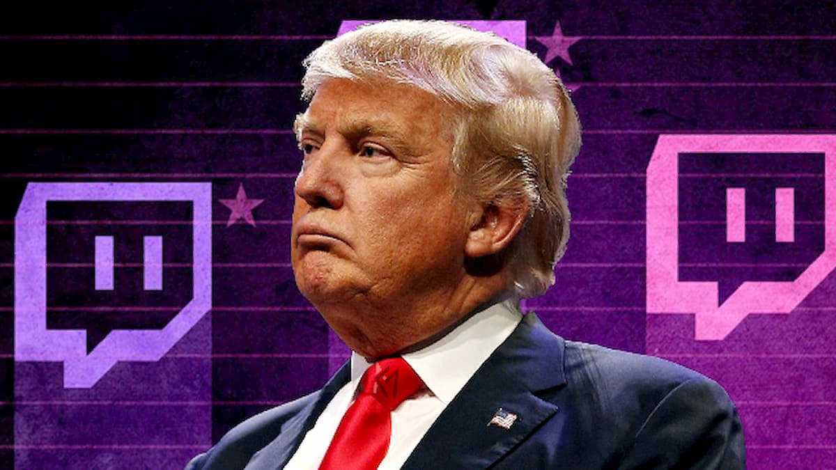 Дональд Трамп на фоне Twitch (фотошоп)