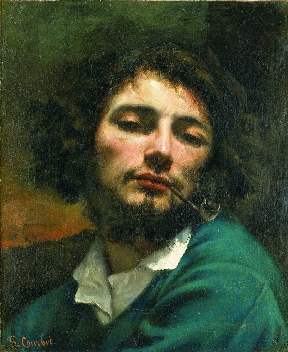 Гюстав Курбе "Автопортрет" 1849 год (Яндекс.Картинки) (художник Гюстав Курбе был родоначальником реализма во Франции )