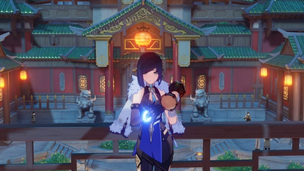 Е Лань с новым музыкальным инструментом