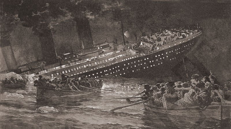 © Fortunino Matania / Фортунино Матания  The death of the Titanic / Гибель Титаника