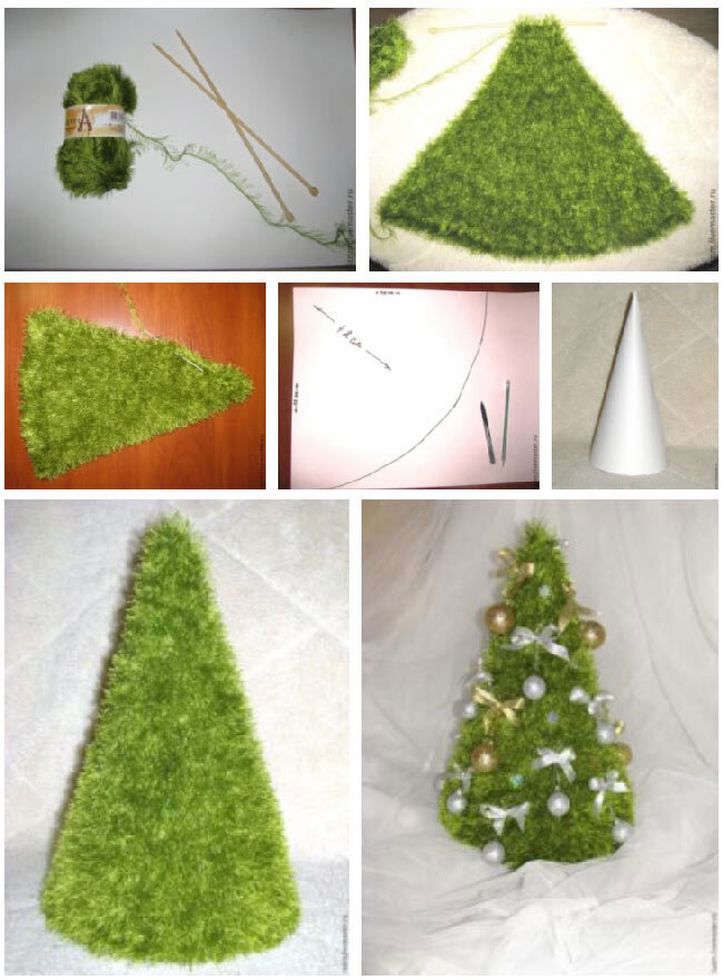 Рождественская елка из ниток
