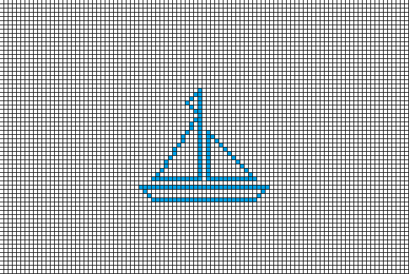 Схема для филейного вязания "Парусник"