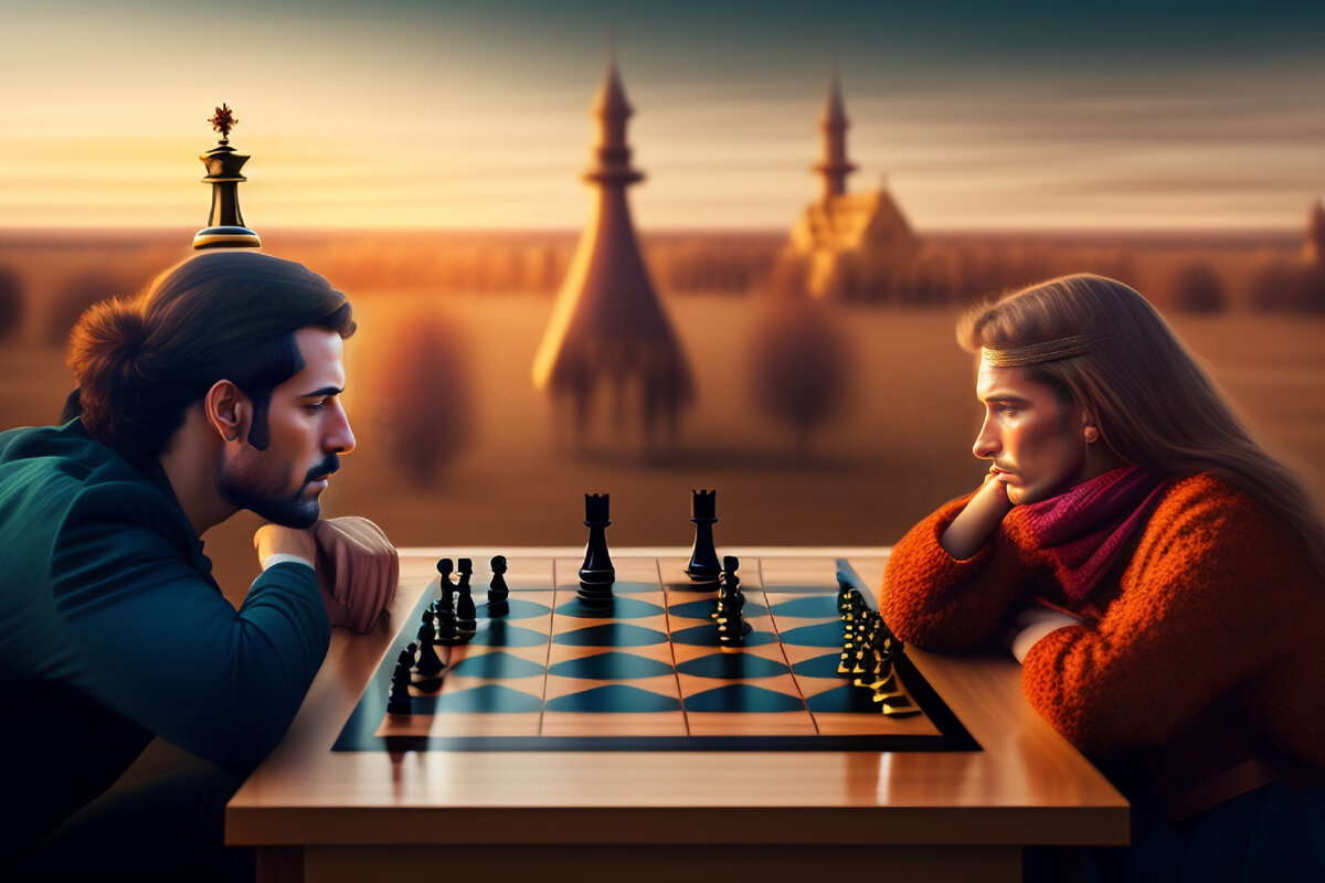 Давным-давно в королевстве, где правил мудрый и справедливый король, жил молодой принц по имени Леон. Леон был смышленым и талантливым мальчиком, но он также был высокомерным и импульсивным, всегда стремился доказать свою правоту отцу и всему королевству. 
Однажды Леон открыл для себя игру в шахматы. Его сразу же покорили тонкости игры, то, как каждая фигура имеет свои собственные уникальные движения, и то, как два игрока вступают в битву умов. Он увидел в шахматах способ доказать свой интеллект и перехитрить соперников.

Леон начал одержимо играть в шахматы, тратя каждую свободную минуту на изучение игры и отработку ходов. Он засиживался до поздней ночи, перелистывая шахматные книги и анализируя игры величайших игроков королевства.

По мере совершенствования его навыков росло высокомерие Леона. Он стал смотреть свысока на тех, кто не играл в шахматы, и часто вызывал на поединок любого, кто осмеливался ему перечить. Он даже начал пренебрегать своими обязанностями принца, тратя все свое время на шахматы вместо того, чтобы заниматься государственными делами.

Однажды к королю приехал известный шахматист из соседнего королевства. Леон увидел в этом возможность доказать свое превосходство и вызвал игрока на поединок. Но шахматист был мудрым и опытным, и он понял, что Леон наглеет.

Пока они играли, высокомерие Леона взяло верх. Он стал безрассудным и делал один неверный ход за другим, пока не оказался загнанным в угол, из которого не было выхода. В порыве гнева Леон перевернул шахматную доску и выбежал из комнаты.

Но ущерб был нанесен. Король был разочарован поведением сына, а королевство потеряло уважение к юному принцу. Одержимость Леона шахматами заставила его забыть о своих обязанностях и привела к гибели.

Так по всему королевству стали рассказывать поучительную историю о принце Леоне, предупреждая всех, кто позволит своей одержимости поглотить его и ослепить от важных вещей в жизни.