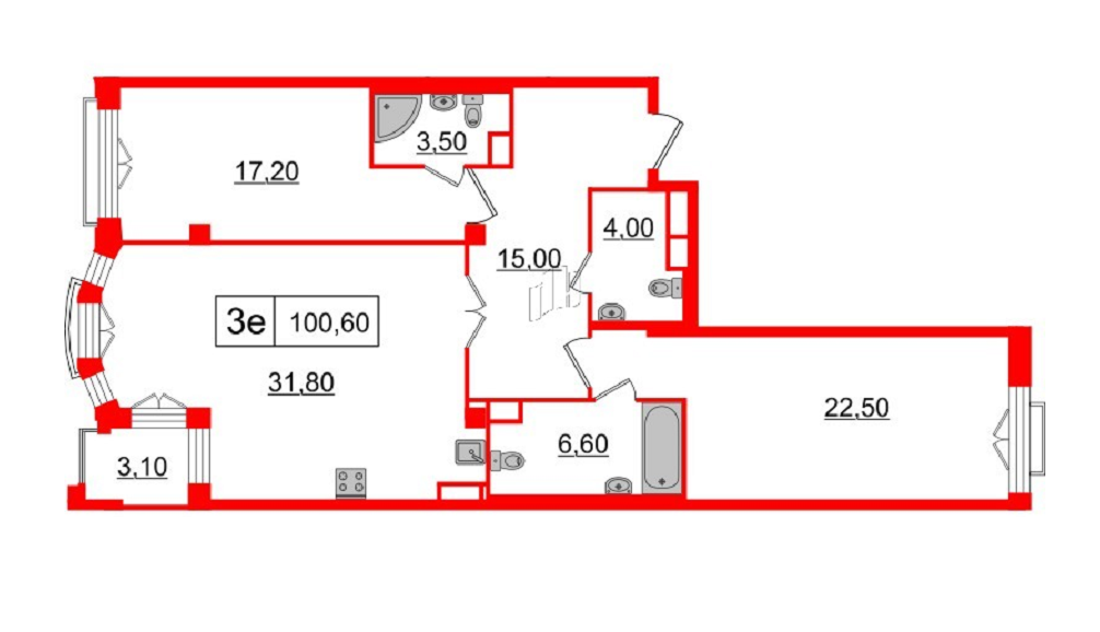 Квартира с европланировкой 