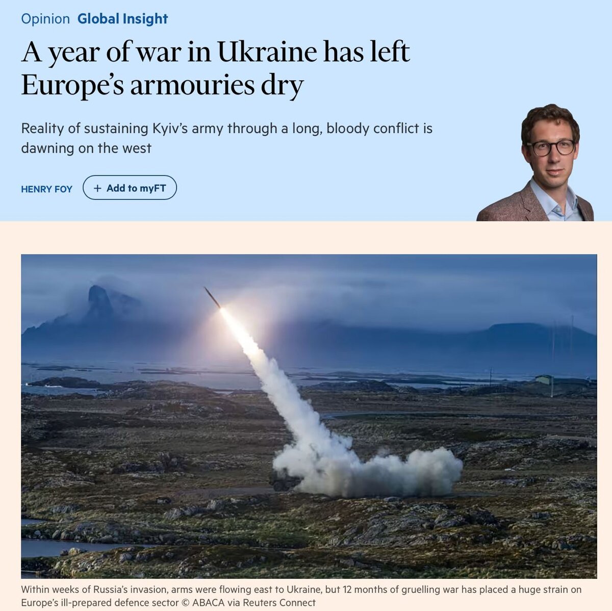 Конфликт на Украине оставил Европу без запасов вооружения... 