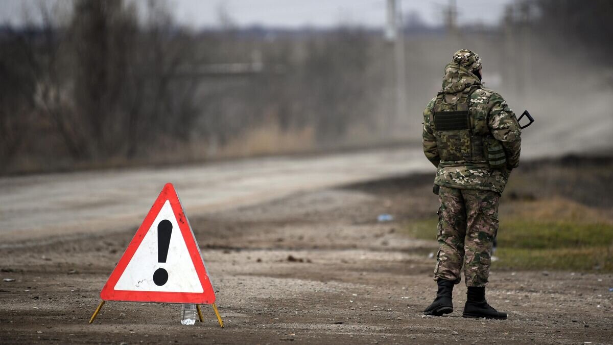    Военнослужащий ВС РФ на контрольно-пропускном пункте© РИА Новости / Константин Михальчевский