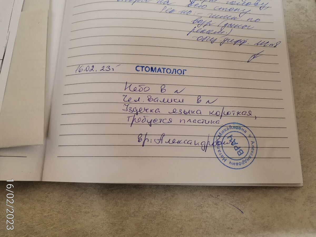 заключение стоматолога