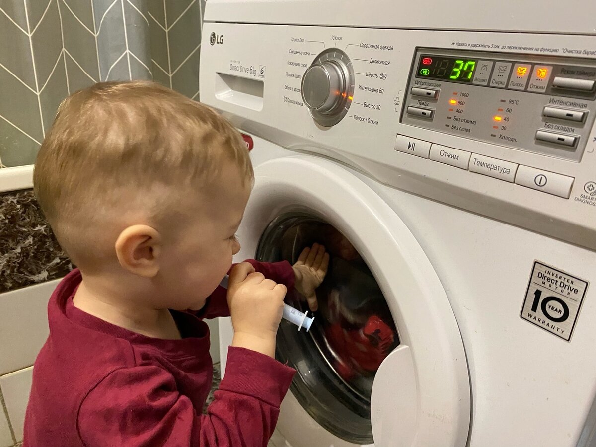 У нас стиральная машина фирмы LG с загрузкой 6 кг.