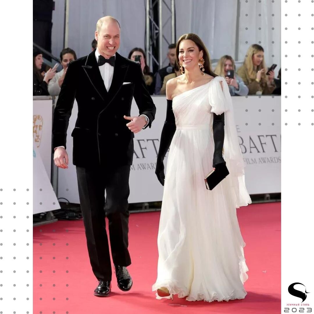 Кейт Миддлтон обновила свое платье для церемонии BAFTA 2019 с помощью оперных перчаток до подмышек и сережек-капель Zara