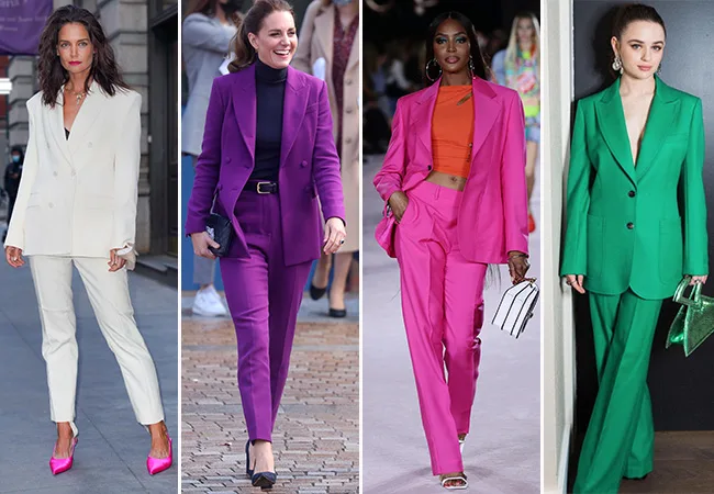 Женские брючные костюмы с чем носить