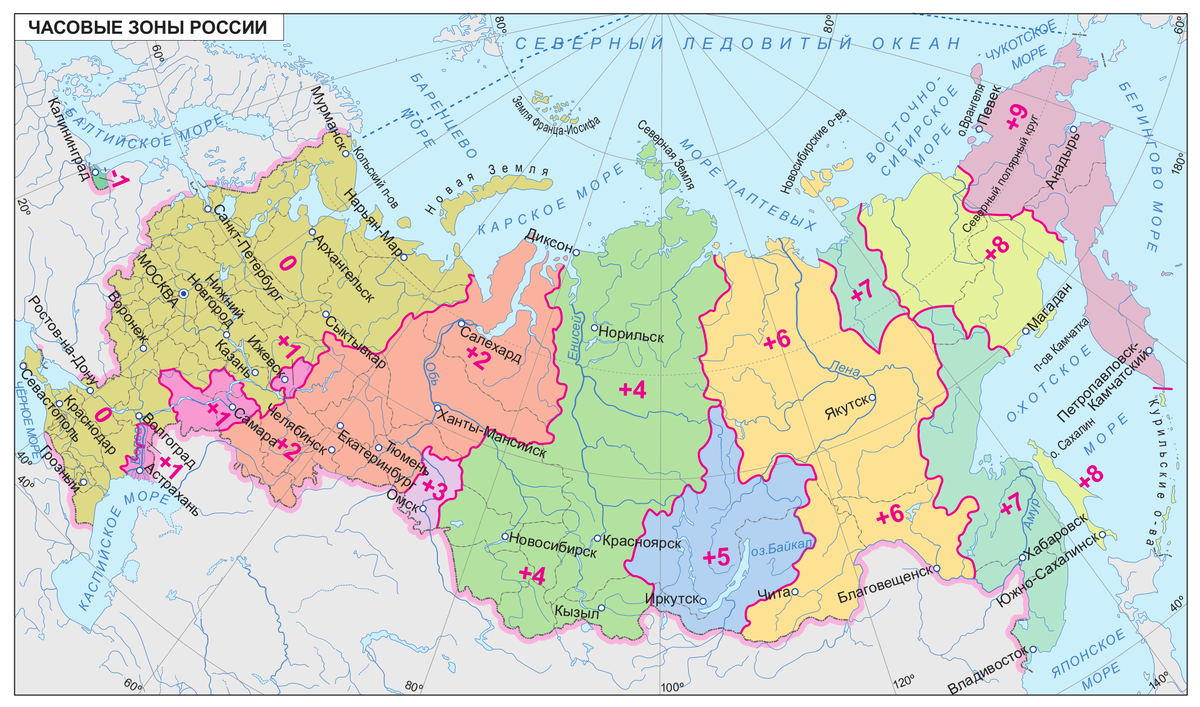 Карта времени рф