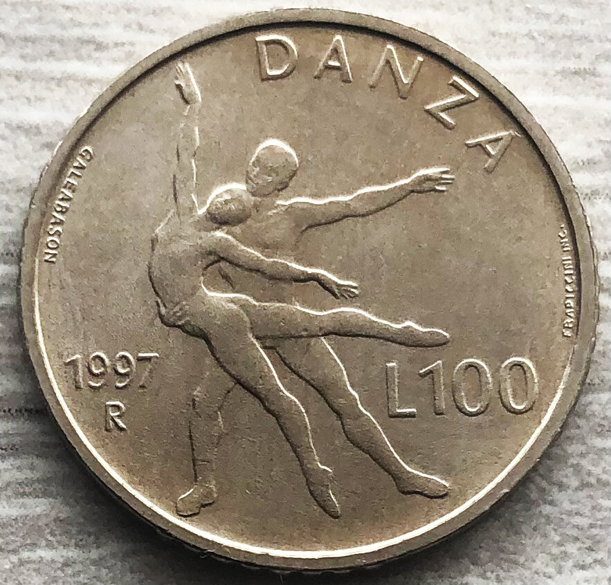 Сан Марино 100 лир 1997 Искусства - танец. Фото автора. 