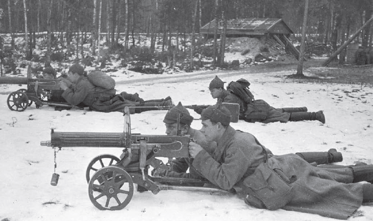 Бойцы Красной армии со станковым пулемётом «максим» М1910/30