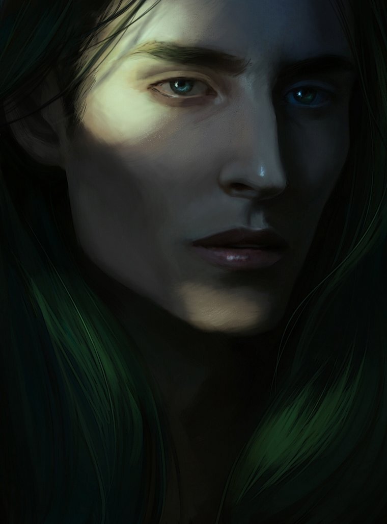 Глаза светлые, волосы тоже... помыслы... С помыслами большой вопрос.