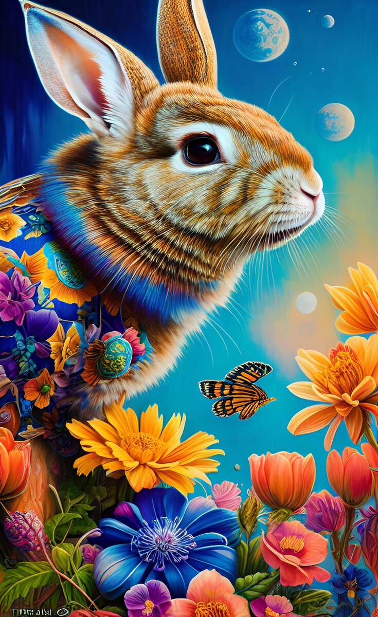 храбрый Заяц создан нейросетью " Мечта от Wombo"  