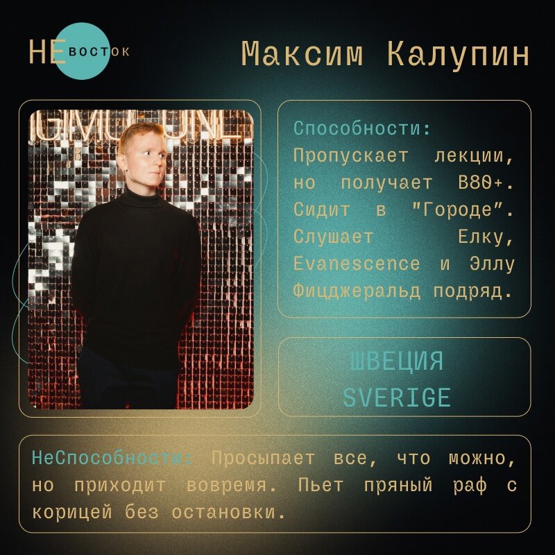 Максим - отвечает за статьи про Швецию