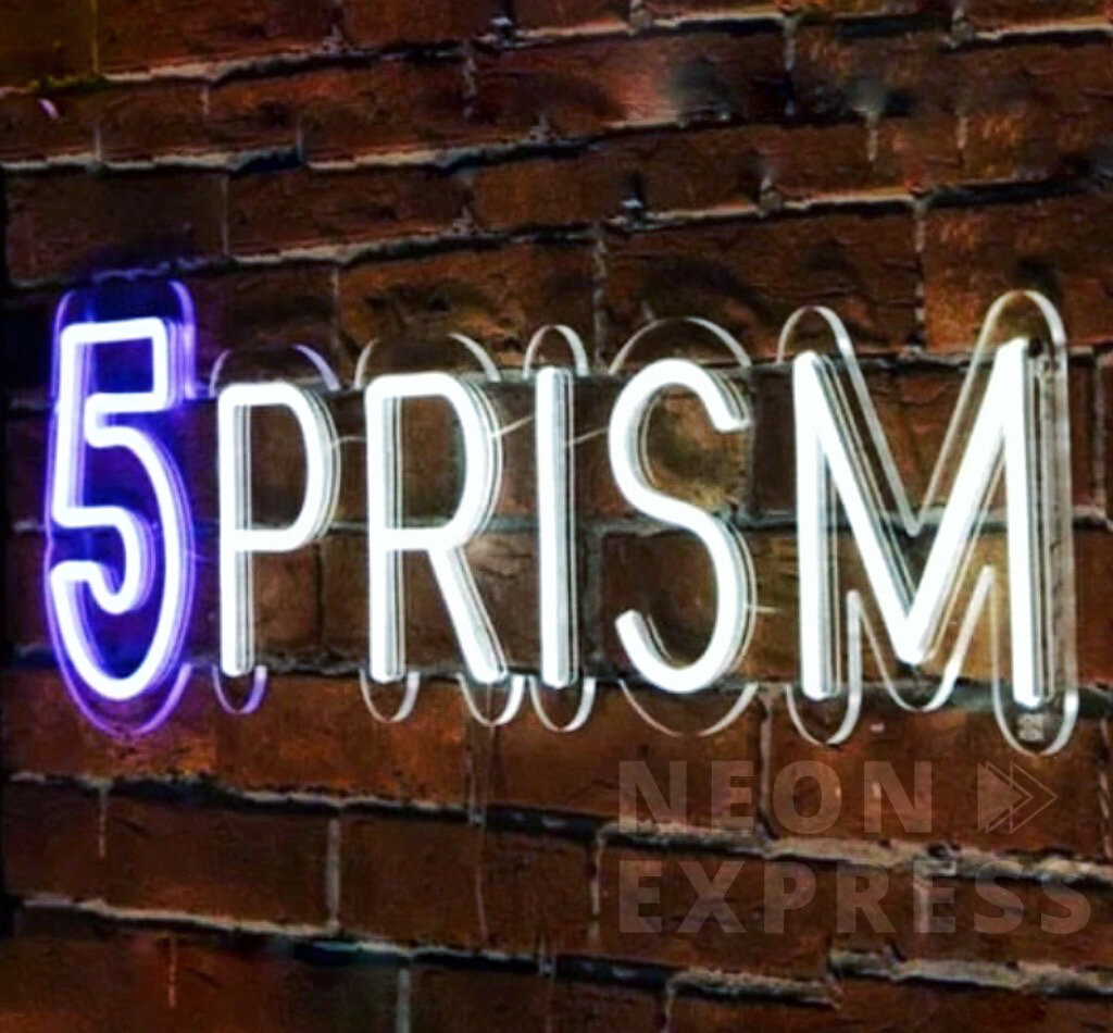 вывеска из гибкого неона на прозрачной подложке