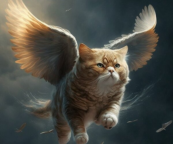 КОТ попытался взлететь...