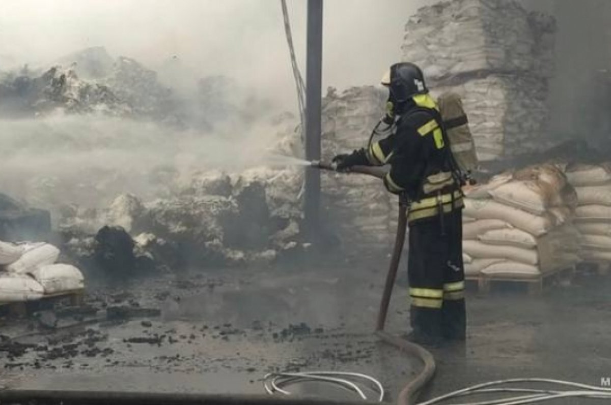    Пожар на складе целлюлозы в Ростовской области полностью потушили